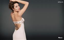 backless angelina jolly showing tatto hd wallpaper for desktop