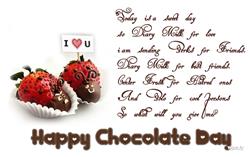  Happy Chocolate Day Greetings With Strawberry