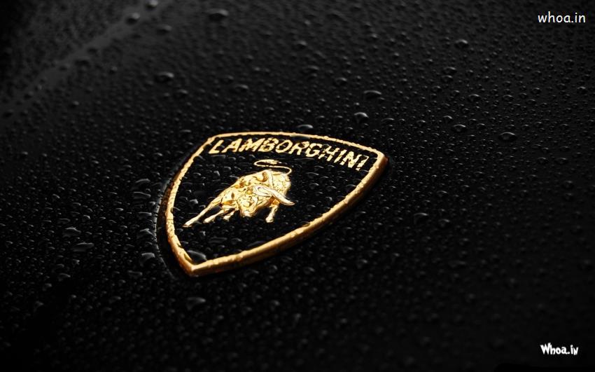 Lamborghini Symbol On Black Desktop Wallpaper