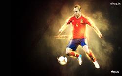 Andres Iniesta About To Kick Ball