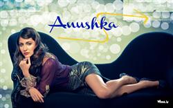 Anushka Sharma Laying on Blue sofa with Face Closeup Photoshoot