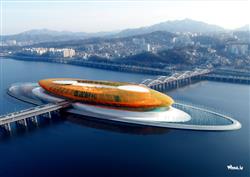 Arts Center in Seoul-South Korea. It is called The Eye of the Storm and an island in the middle of the Hangang River