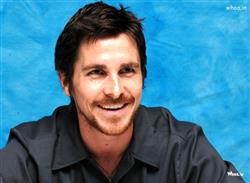 Christian Bale with BLue Background Photoshoot
