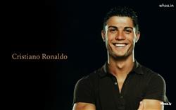 Cristiano Ronaldo in Black T-Shirt Wallpaper 