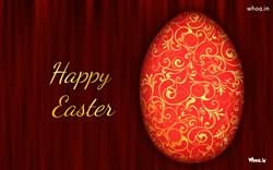 Easter Greetings in Red Background Wallpaper