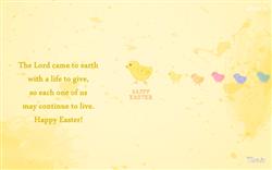 Easter Greetings in Yellow Background And Quote Wallpaper 