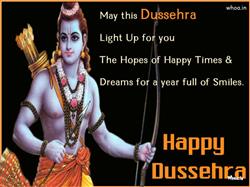 Happy Dussehra with Lord Ram and Quote Wallpaper