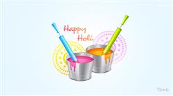 Happy Holi with Bucket of Color HD Wallpaper