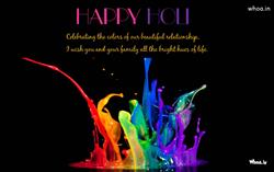 Happy Holi with Quotes like Celebriting the Colors of our Beautiful Relationship