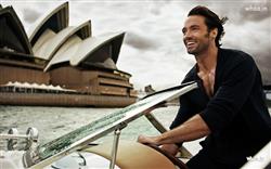 Hugh Jackman On Boat with Smiley Face Photoshoot