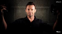 Hugh Jackman and Black Background with Lighting on His Face