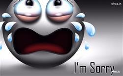  I m Sorry 3D HD with Sad Smily Face Wallpaper