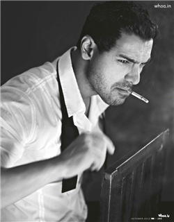 John Abraham Smoking with Black and White Image