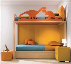 Kids Room with Dinosaur accent in trendy bedroom plans for two children
