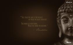 Lord Buddha Face Closeup with Quote Wallpaper