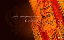Lord Guru Nanak with Quote HD Wallpaper