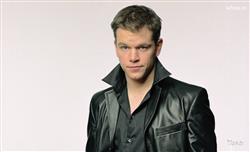 Matt Damon Black Jaket with White Background Image