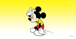 Sad Mickey Mouse with Yellow Background HD Wallpaper