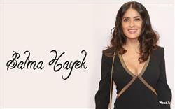 Salma Hayek Black Outfit Background Wallpaper HD