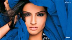 Sonam Kapoor Blue Dress with Face Closeup HD Wallpaper