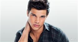 Taylor Lautner Face Closeup with White Background