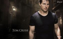Tom Crusie Black T-shirt with Movies Background