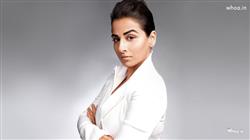 Vidya Balan White Suit with Face Closeup Wallpaper