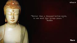 White Lord Buddha Statue with Quote Wallpaper