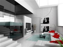 Red And White Sofa For White Living Room Design