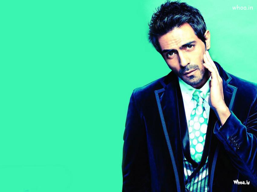 Arjun Rampal Black Suit New Stylish Look With Green Background Image
