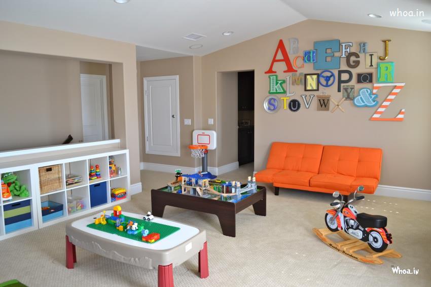 Basement Playroom Ideas With Alphabet Wall Decoration Wallpaper