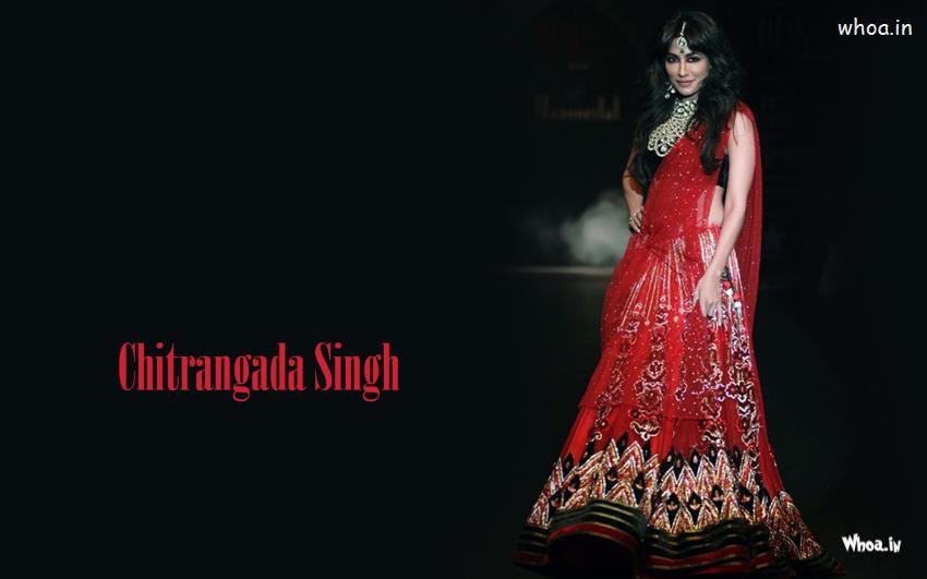 Beautiful Chitrangada Singh In Red Saree HD