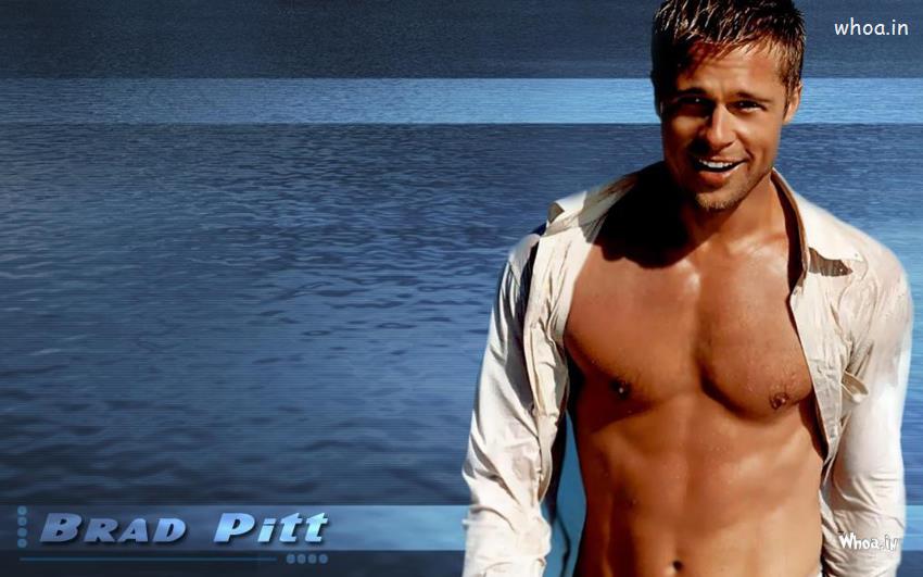 Brad Pitt On The Beach Wallpaper