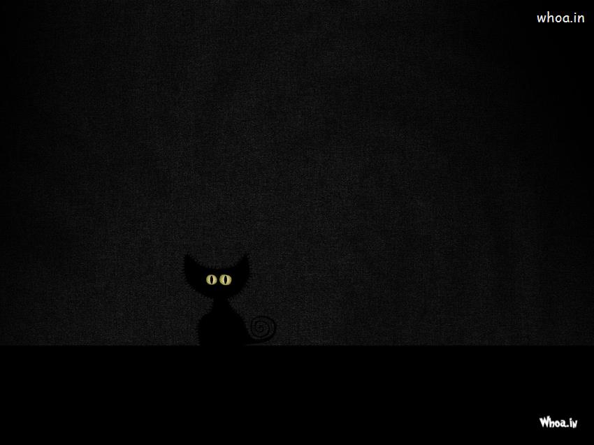 Cat In Dark Background Wallpaper