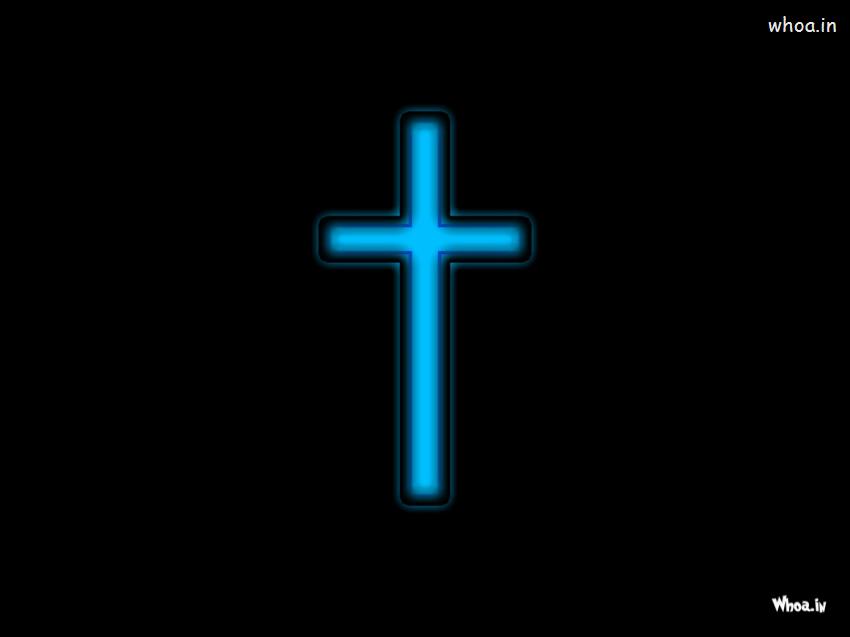 Christian Cross In Black Background