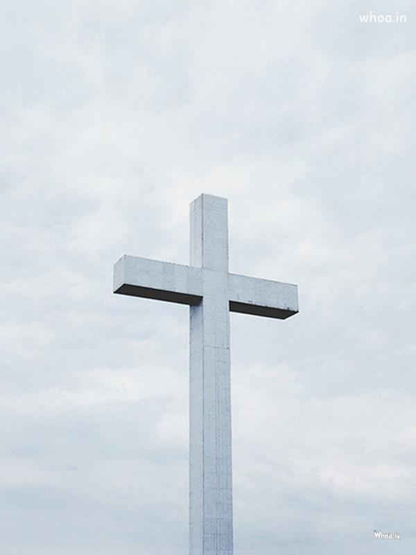 Cristian Cross In White Wallpaper