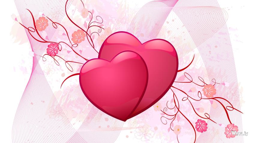 Digital Pink And Red World Heart