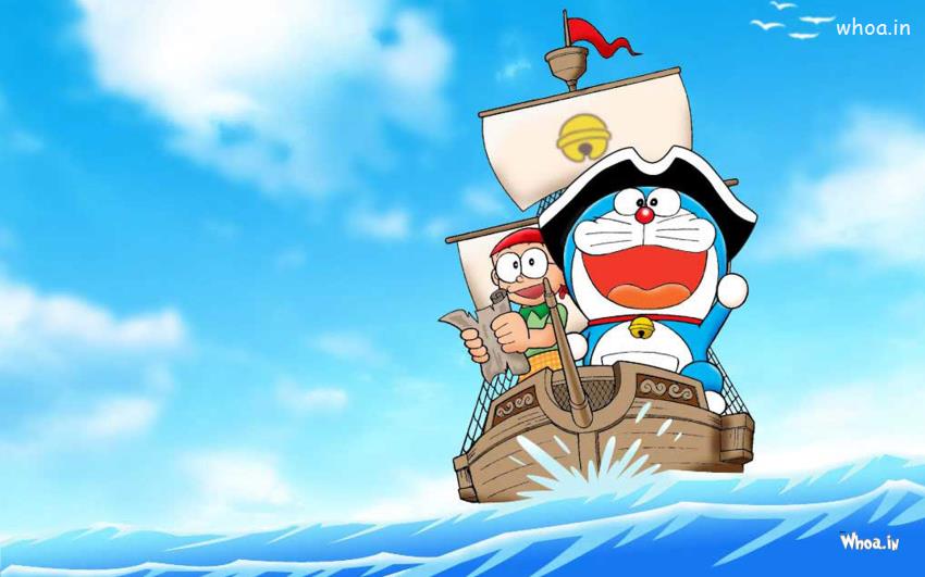 Doraemon Enjoy Boating With Other Character HD Wallpaper
