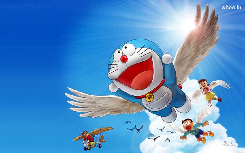 Doraemon Is Flaying In The Sky HD Wallpaper