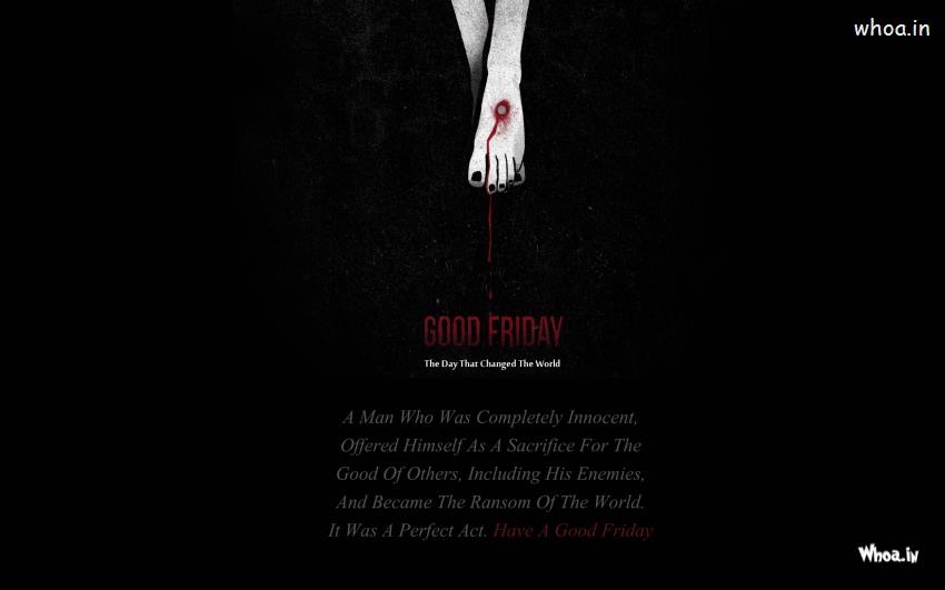 Good Friday Quote In Black Background