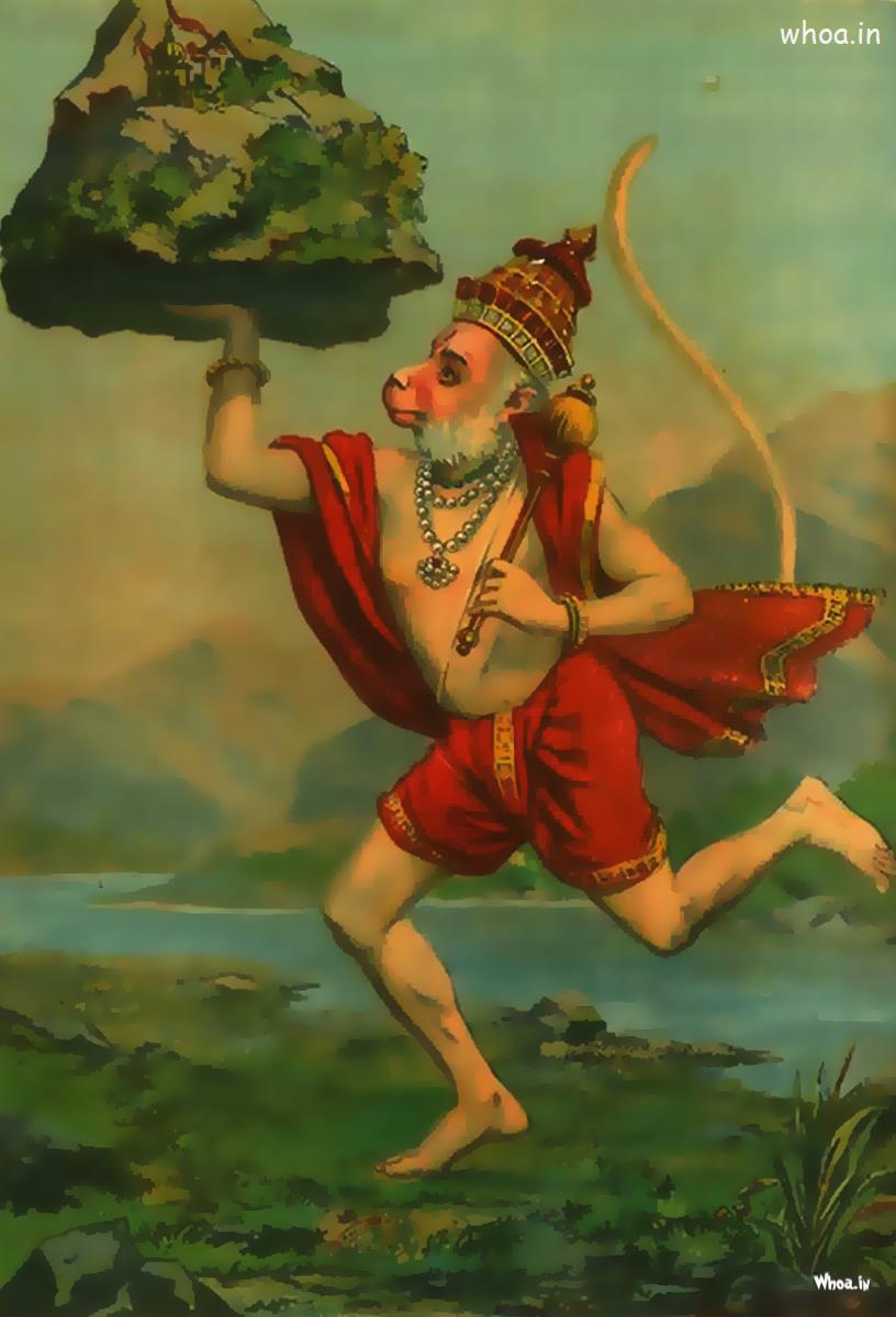 Hanuman Lifting Mountain Wallpaper