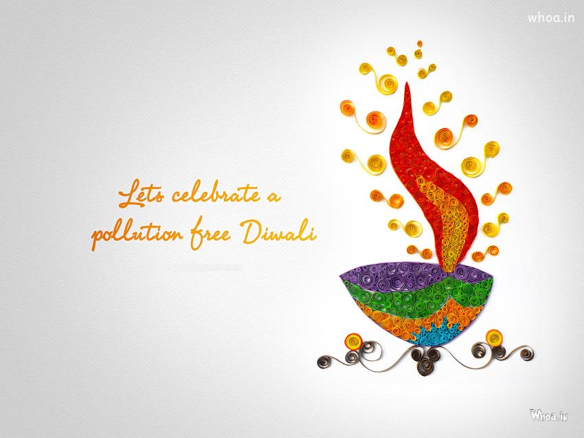 Happy Diwali Colorful Deep With Message For Celebrate