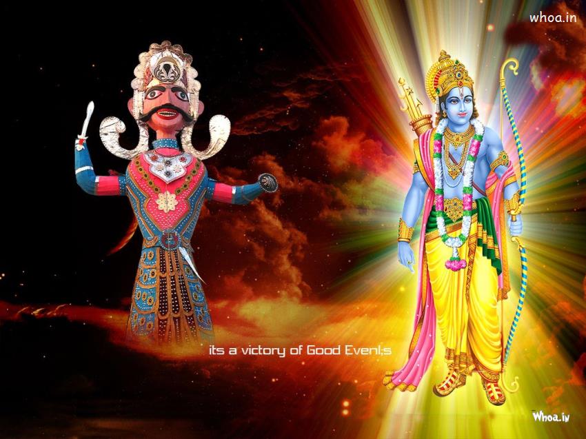 Happy Dussehra With Lord Ram And Ravan It's Victory Of Good Events