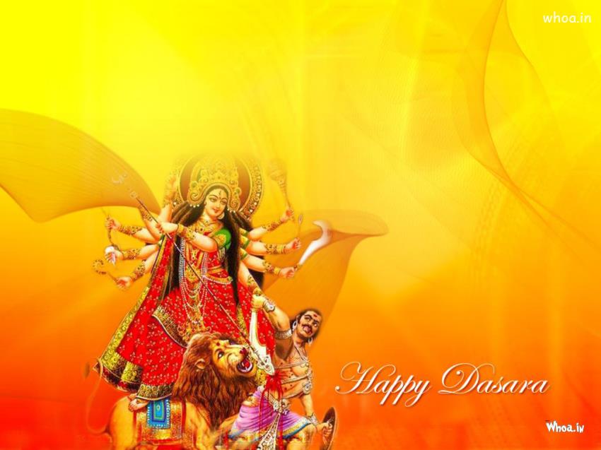 Happy Dussehra With Nav Durga Wallpaper