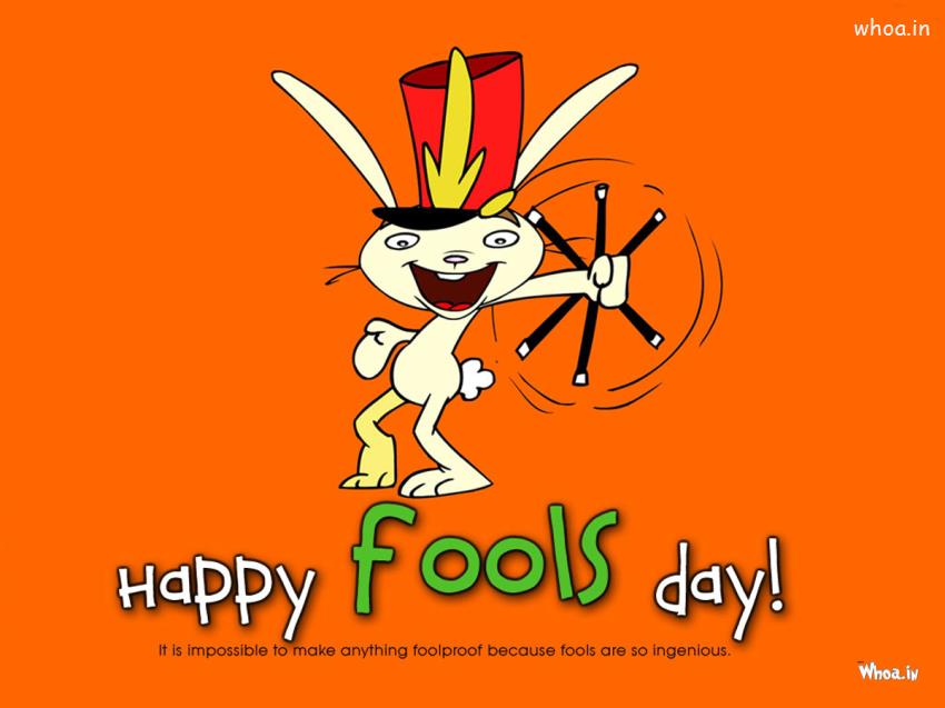 Happy Fools Day With Funny Rabbit Face HD Wallpaper