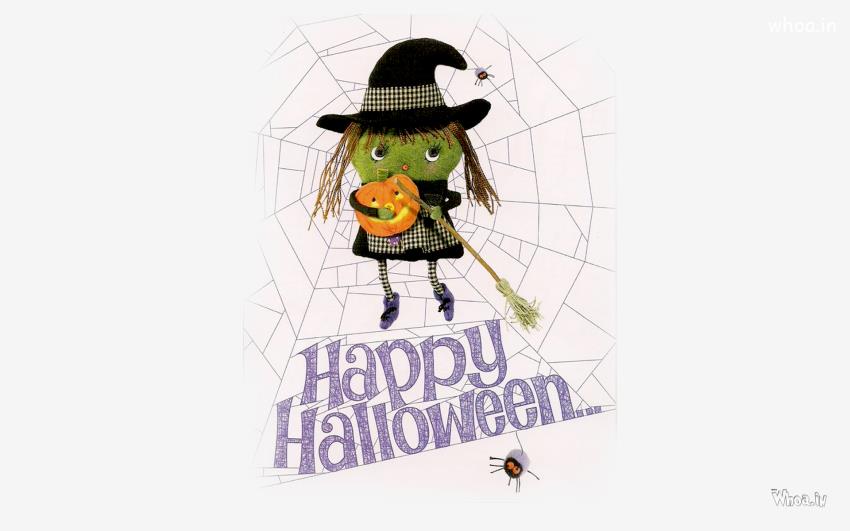Happy Halloween With Black Doll Clipart HD Wallpaper