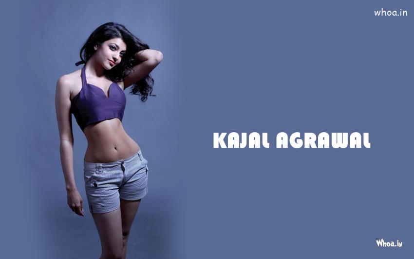 Hot Kajal Agarwal Looking Sexy In Purple Top