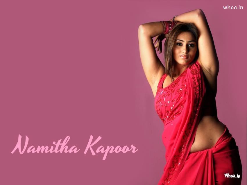 Hot Namitha Kapoor Looking Sexy In Pink Saree