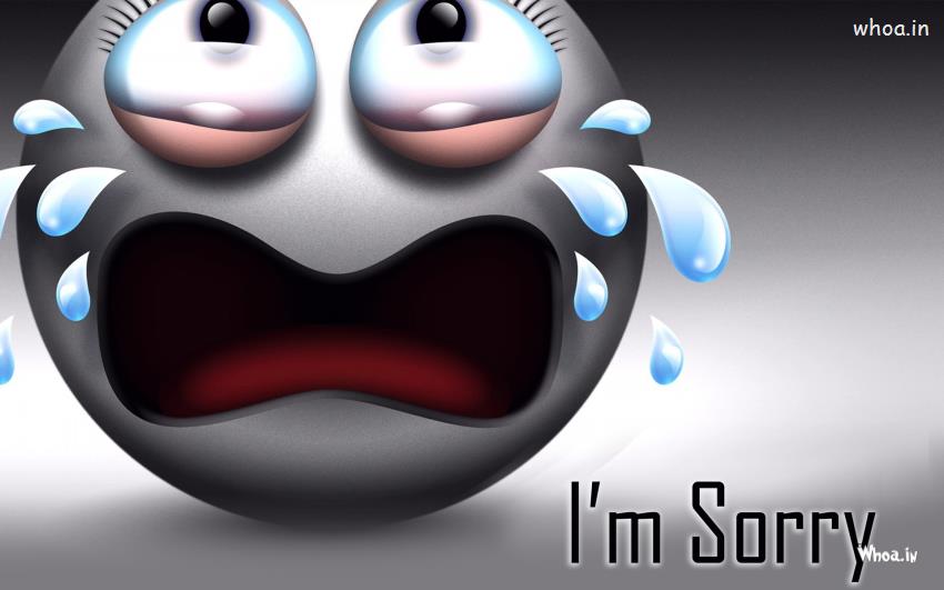 I M Sorry 3D HD With Sad Smily Face Wallpaper