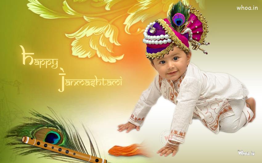Jay GOPAL - Happy Janmashtami Wallpaper With Little Cute Boy